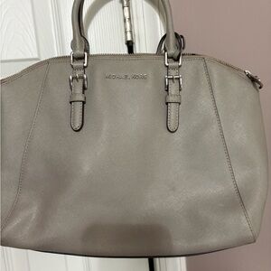 Michael Kors Silver Satchel Bag